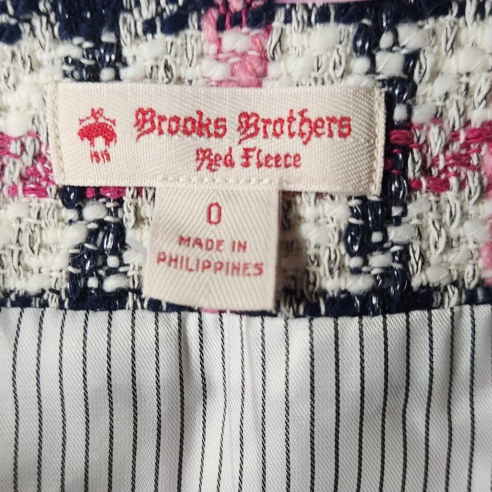 Brooks Brothers Tweed Pencil Skirt 0 Blue Pink NWT Classic Preppy Office Busines